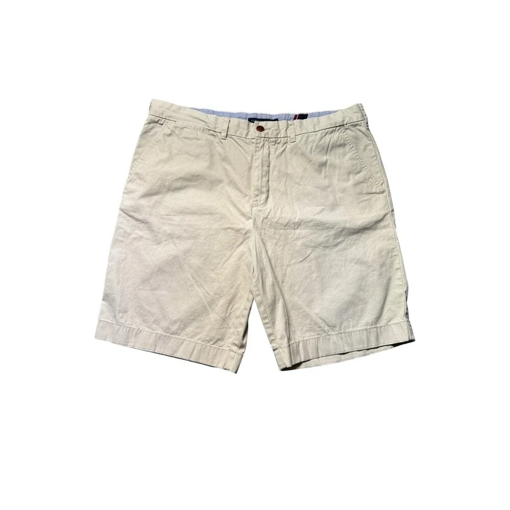 Tommy Hilfiger Mens 38 Chino Shorts Beige Classic Fit Casual Preppy EUC